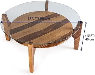 Wakefit Coffee Table | 3 Year Warranty | Center Table, Tea Table, Center Table for Living Room, Coffee Table for Living Room, Sheesham Wood (Caturra - Brown)