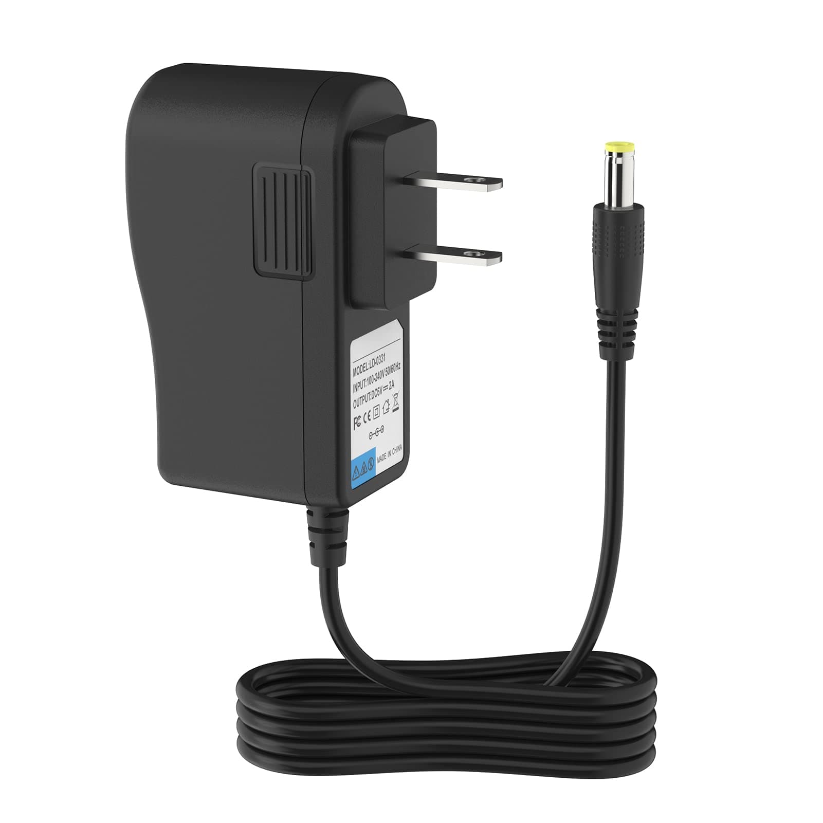 6V AC Power Adapter for iTouchle Automatic Sensor Trash Cans 2.5 to 23 Gallon, 6.4Ft Long Power Cord Supply, for iTouchle Trash Can Parts, 13 Gallon Trash Can Ac Adapter Power Cord