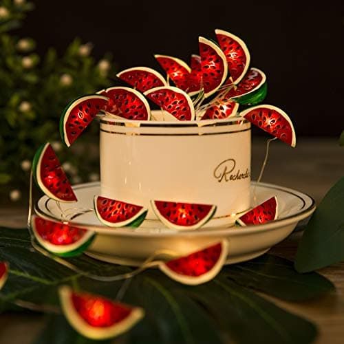 KAKANA LED String Lights Fruit Theme Watermelon String Lights Battery 10ft 30 Lamps Indoor Strand Lights for Dorm, Deck, Patio, Backyard, House, Wedding, Party, Children Room Decoration(Warm White)