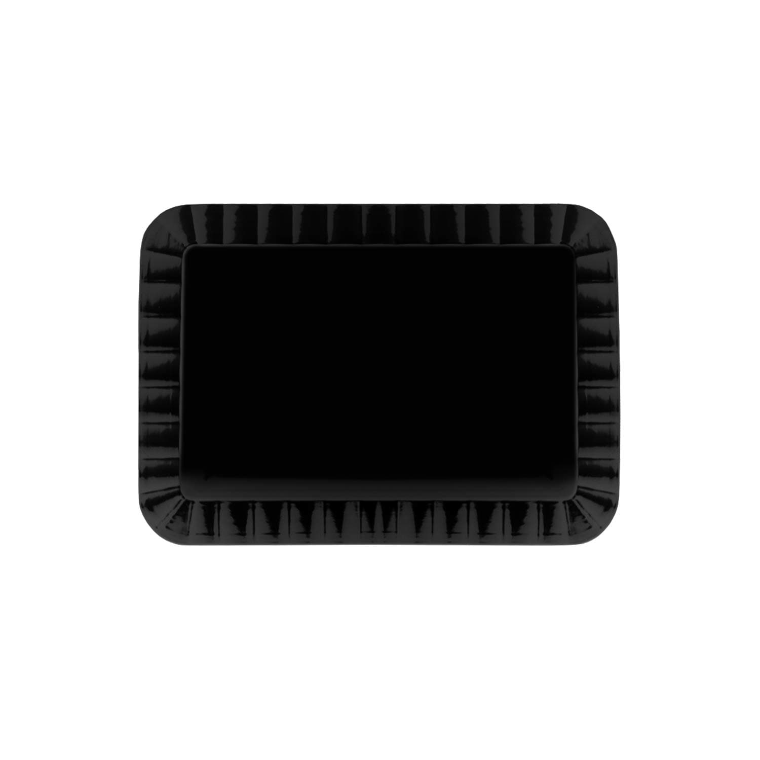 Deluxe Quality Hard Plastic 70 Count Rectangular Appetizer/Dessert Plates, 5 by 7-Inch, Black