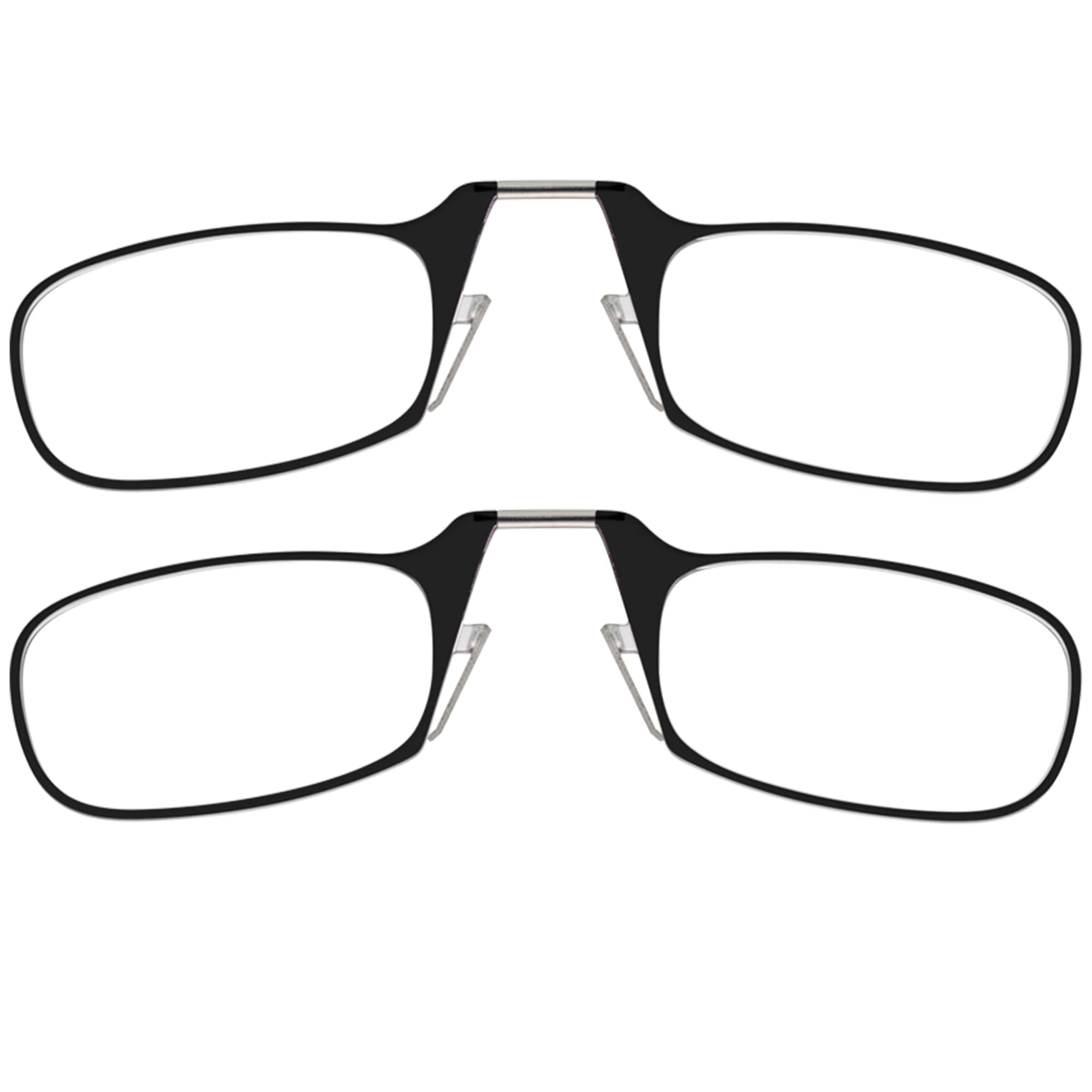 ThinOptics Readers Rectangular Reading Glasses, Black, 44mm + 1.5