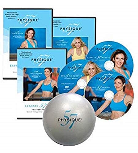 The Complete Physique 57 Workout Kit 3 Disc Set With Exercise Ball