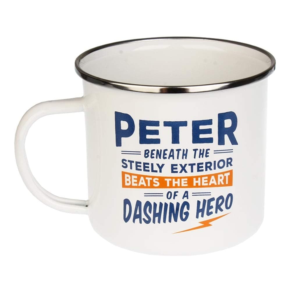 Enamel Personalised Name Mug (Peter)