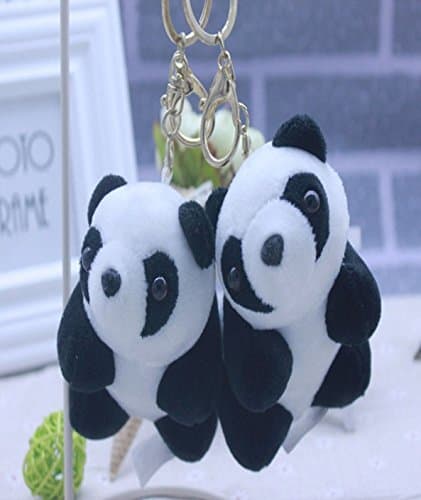 Alfto Plush Panda Keychain Key Ring 2pcs