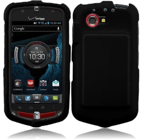 For Casio G'zOne Commando 4G LTE C811 Rubberized Hard Snap On Cover Case Black