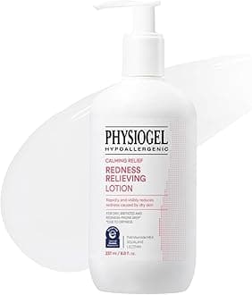 - Physiogel Calming Relief Redness Relieving Lotion, Body Lotion & Face Moisturizer with Squalane, PEA Complex, For Dry, Irritated & Redness-Prone Skin, 8 fl. oz.