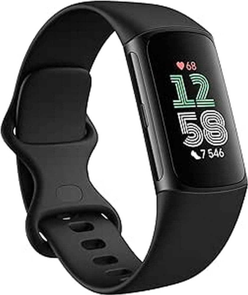 Fitbit Google Charge 6 Activity Tracker Includes A Month Premium Membership, 7 Days Battery Life, Wallet And Maps, Obsidian/Aluminium Black