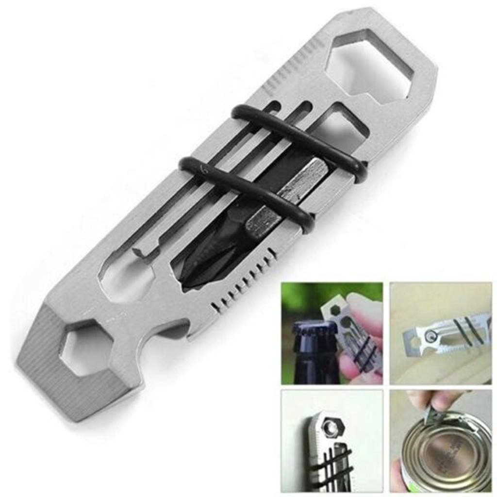 Matoen Six-in-one Multi-function Portable Tool Screwdriver Opener Wrench Tiny Ratchet Multi-Tool Key-Chain Pocket Multi Tools 6in1 EDC Tool