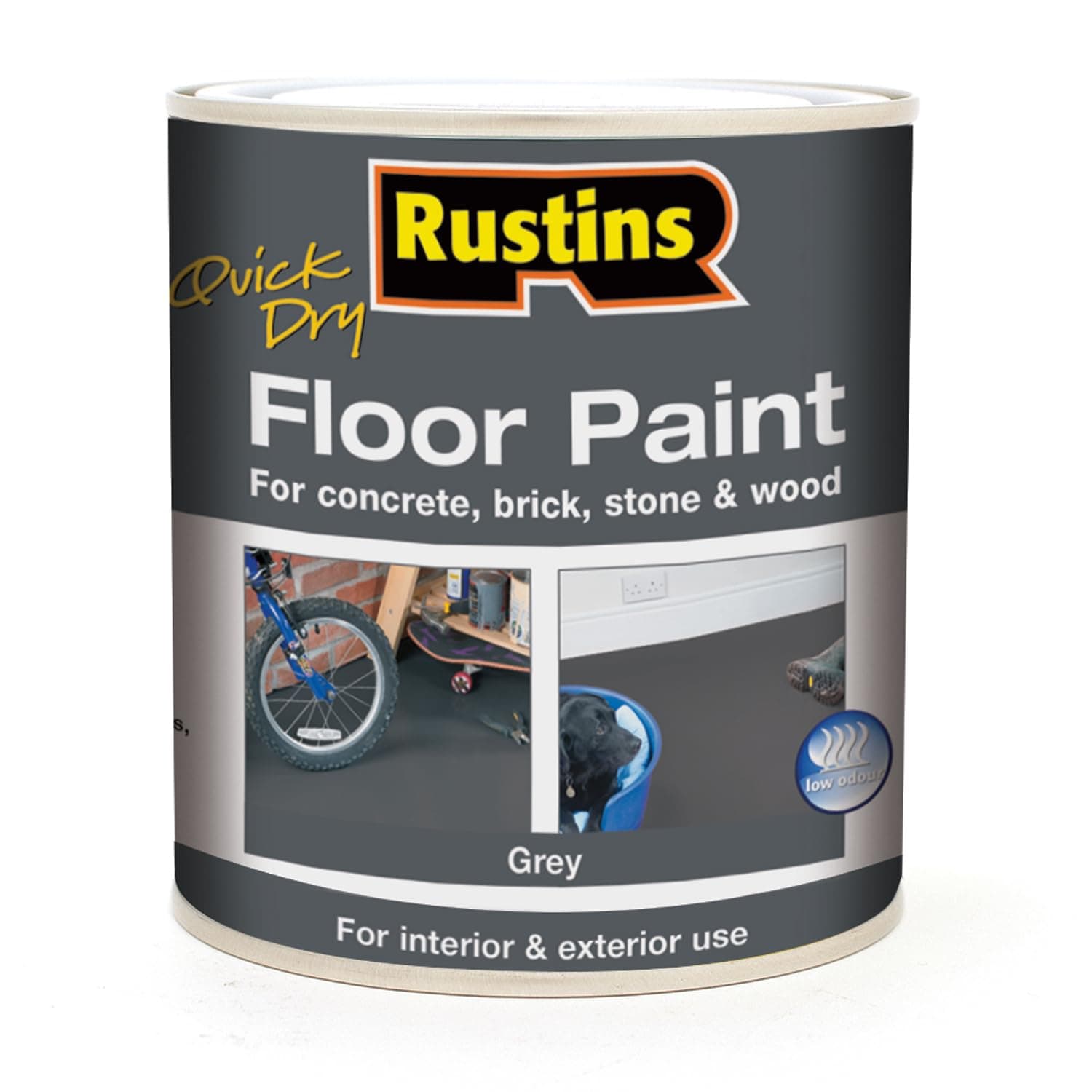 RUSTINS Quick Drying Floor Paint - Grey 1ltr