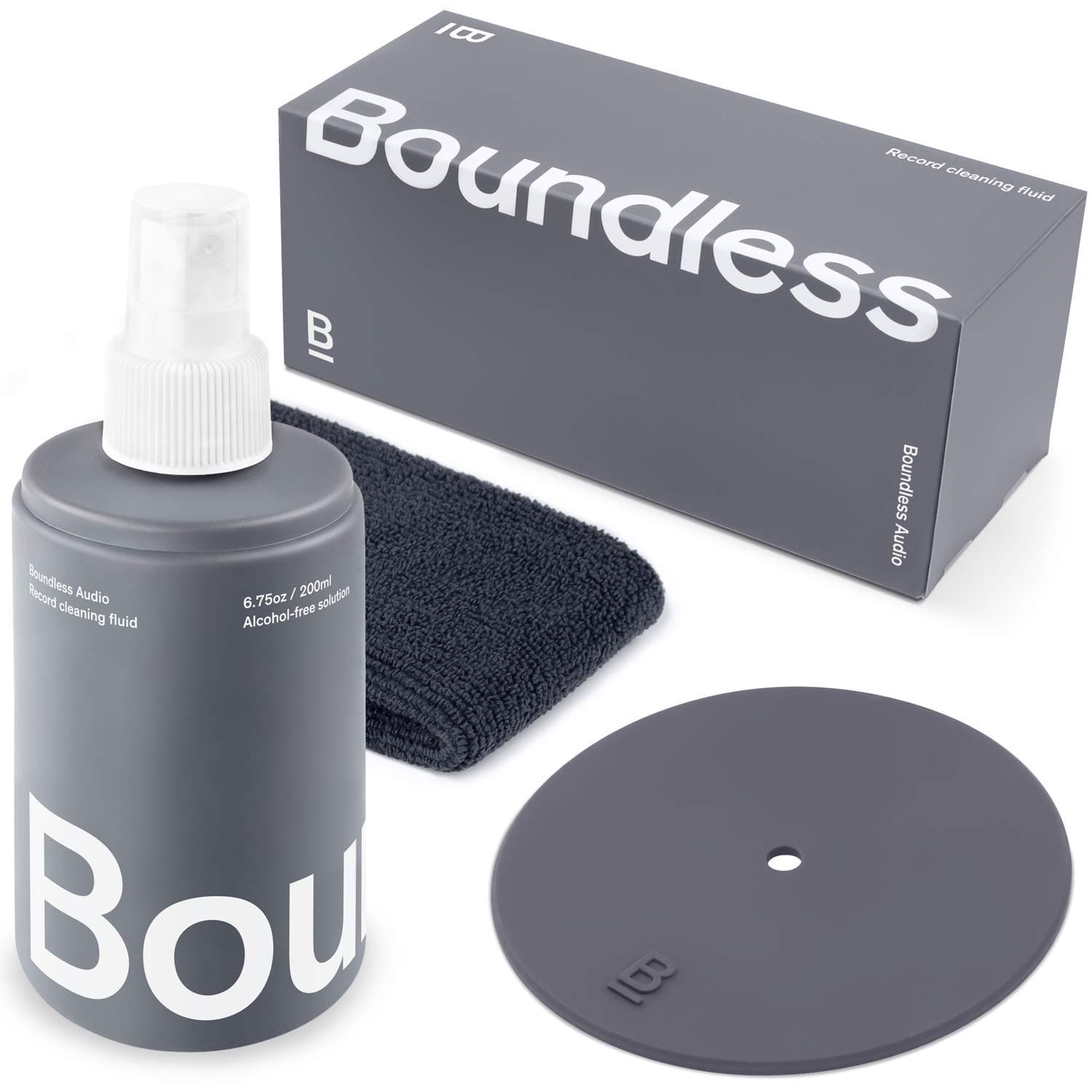 Boundless Audio Record Cleaning Solution - 200ml Vinyl Record Cleaner Fluid, Vinyl Cleaner Cloth & Record Label Protector - Record Cleaning Kit