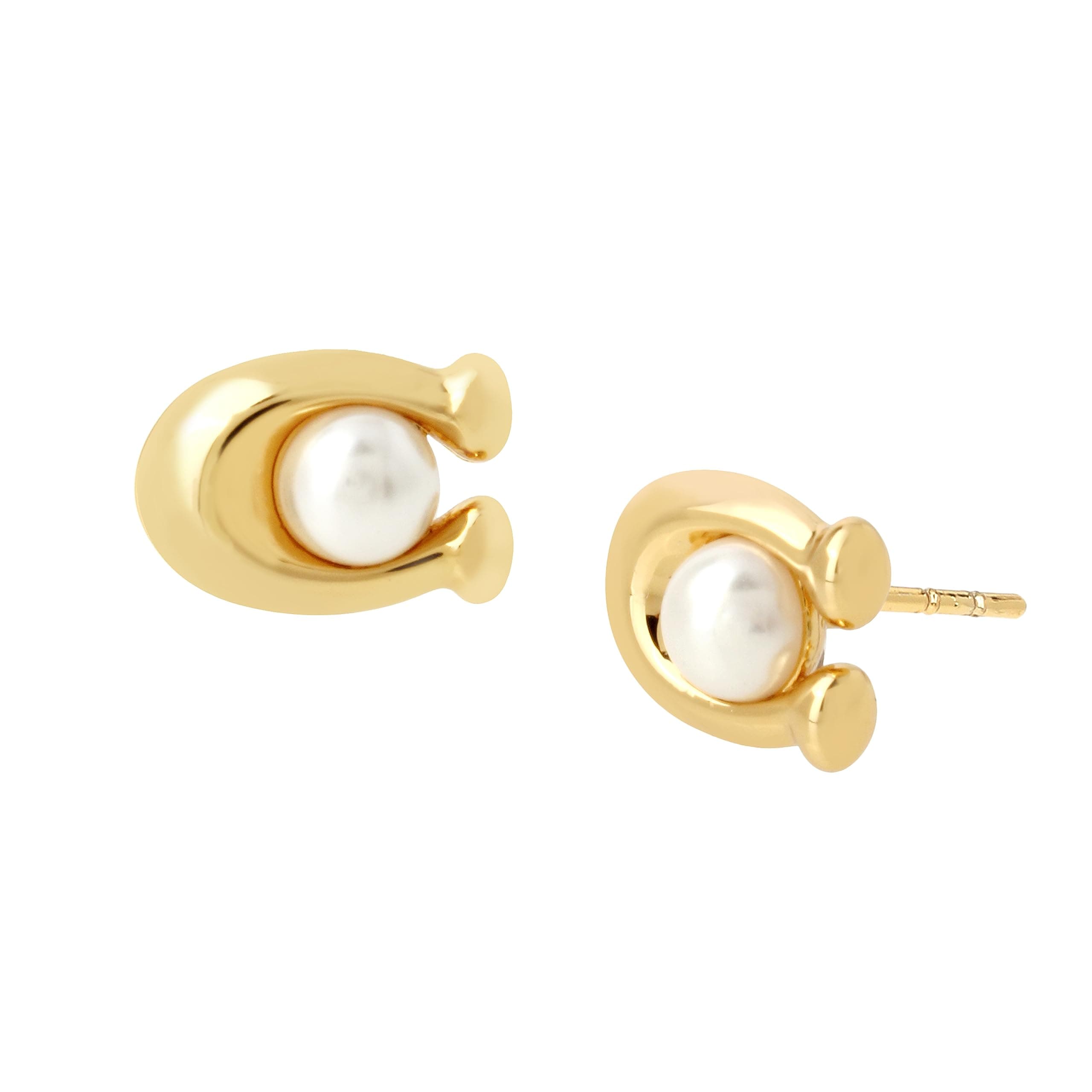 Pearl C Stud Earrings