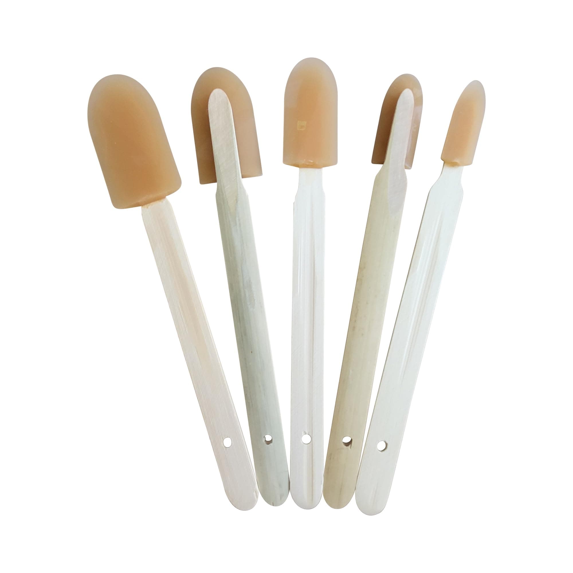 JMI BASIC Silicone Caulk Finishing Tool - Assorted 5 Size Sets - Premium Smooth Rubber Spatula Finisher - Easy Caulking Tool - Grout sealer Applicator (Wood)