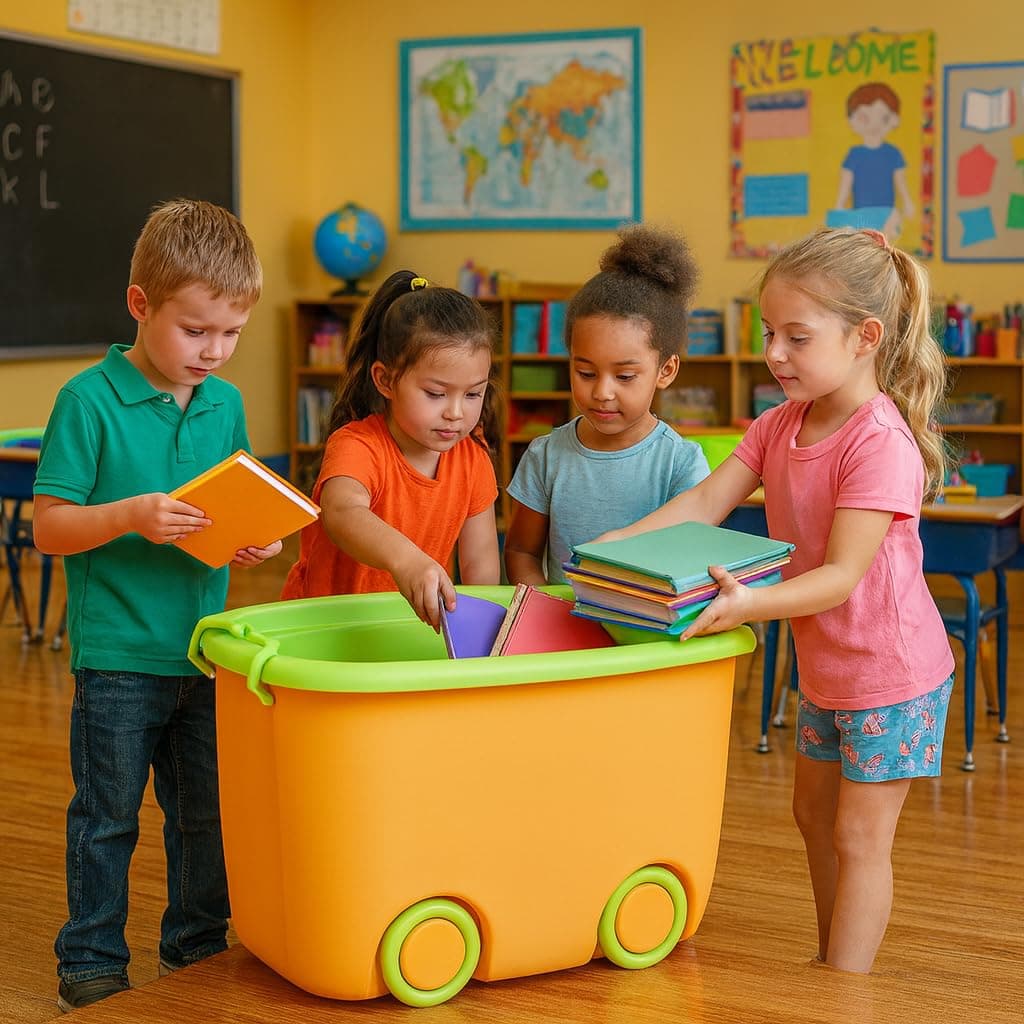 PARASNATH Rolling Polypropylene Rectangular Storage Container Box (Yellowgreen Colour)- 45 Litre Super Large With Wheels Size (59X39X30 Cm) Launch offer Actual Price 1999.