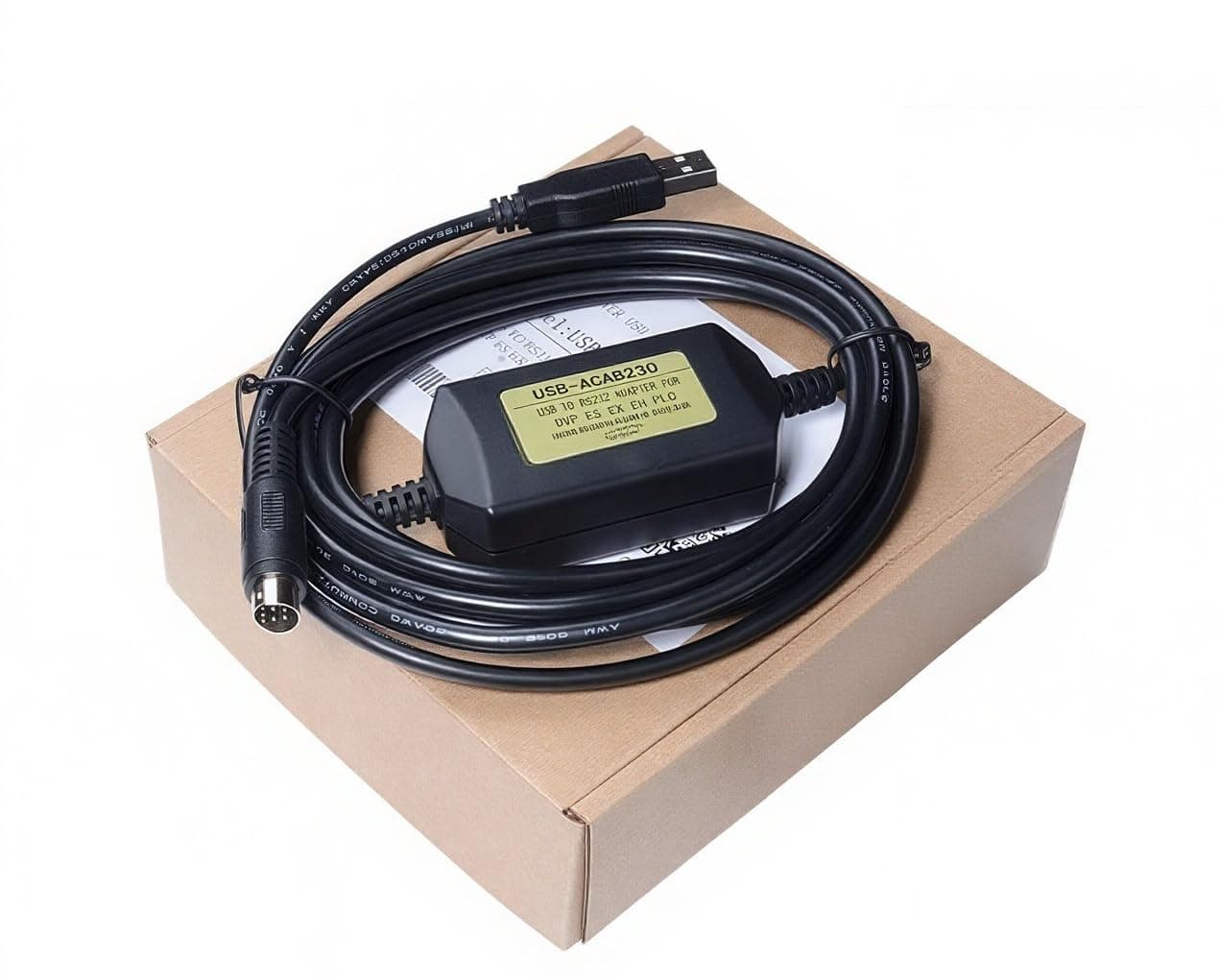 USB-ACAB230 USB Programming Cable for Delta PLC DVP EX ES EH EN Series, for USB-ACAB230 Replacement, 6 FT