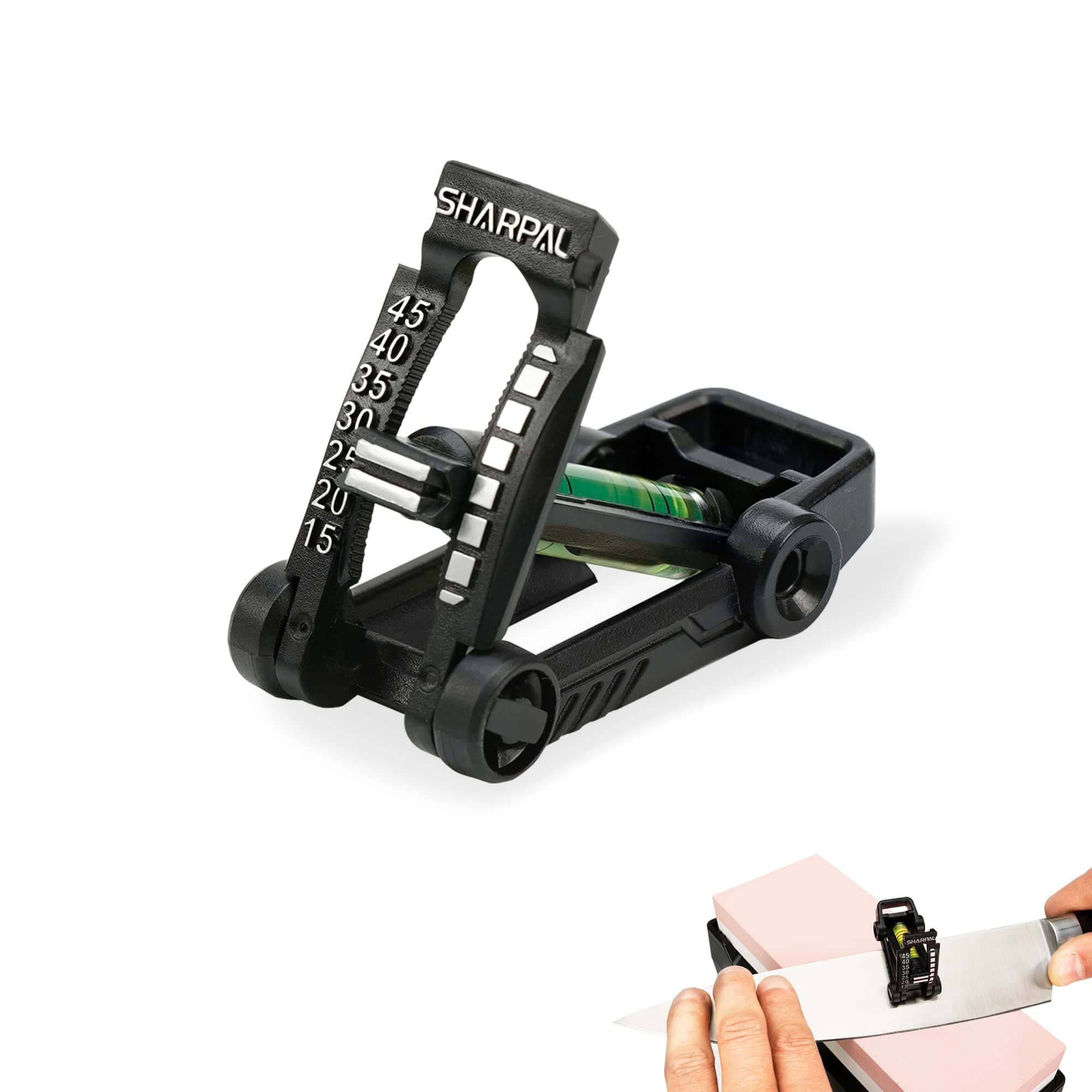 SHARPAL 194H Whetstone Knife Blade Sharpener Sharpening Stone Angle Guide, Chisel/Plane Iron Blade Sharpening Guide, Knife Edge Angle Finder, Knife Sharpening Trainer (Angle from 15° to 45°)