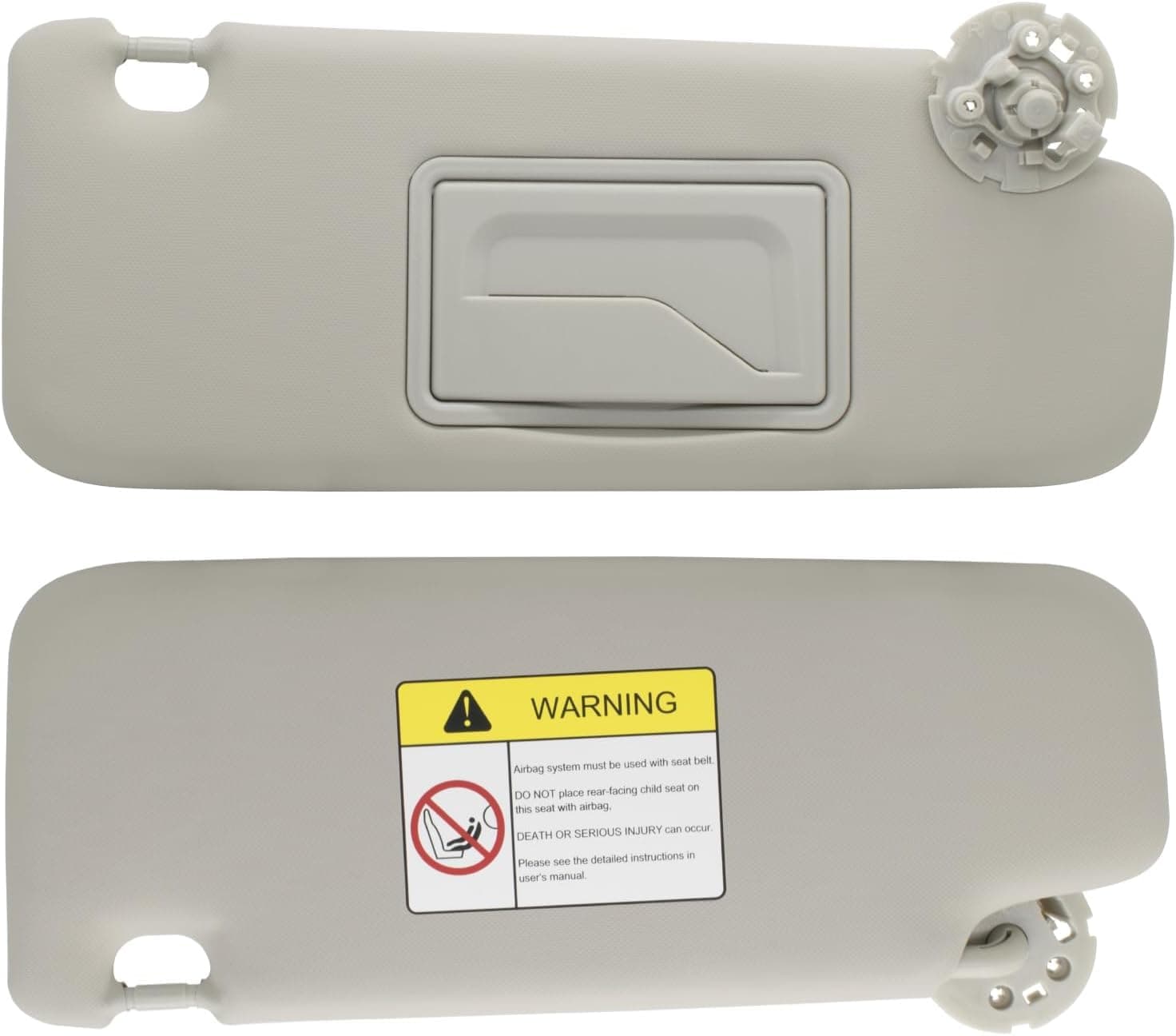 Tiny Force Sun Visor with Mirror Gray Titanium Right Passenger Side Rh with Screws Compatible with Chevrolet Malibu 2008-2012 Replace 95034256 95034253 84126667 84126658