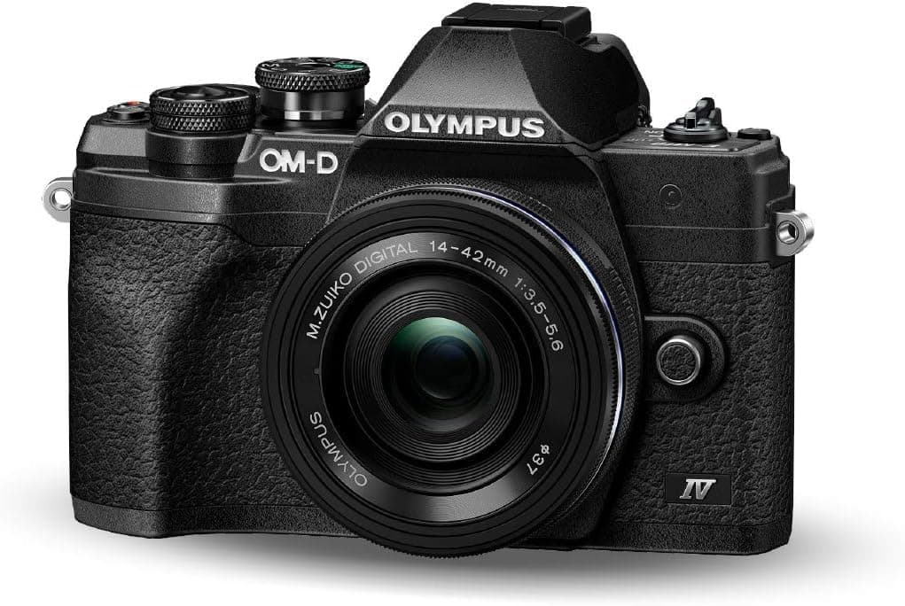 OM-D E-M10 Mark IV Micro Four Thirds System Camera Kit, 20 MP sensor, electronic viewfinder, 4K video, powerful AF, Wi-Fi, black incl. M.Zuiko Digital ED 14‑42mm F3.5‑5.6 EZ Pancake black