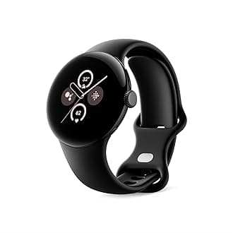 Pixel Watch 2 (Previous Model) with the Best of Fitbit - Heart Rate Tracking, Stress Management, Safety Features - Android Smartwatch - Matte Black Aluminum Case - Obsidian Active Band - WI-FI