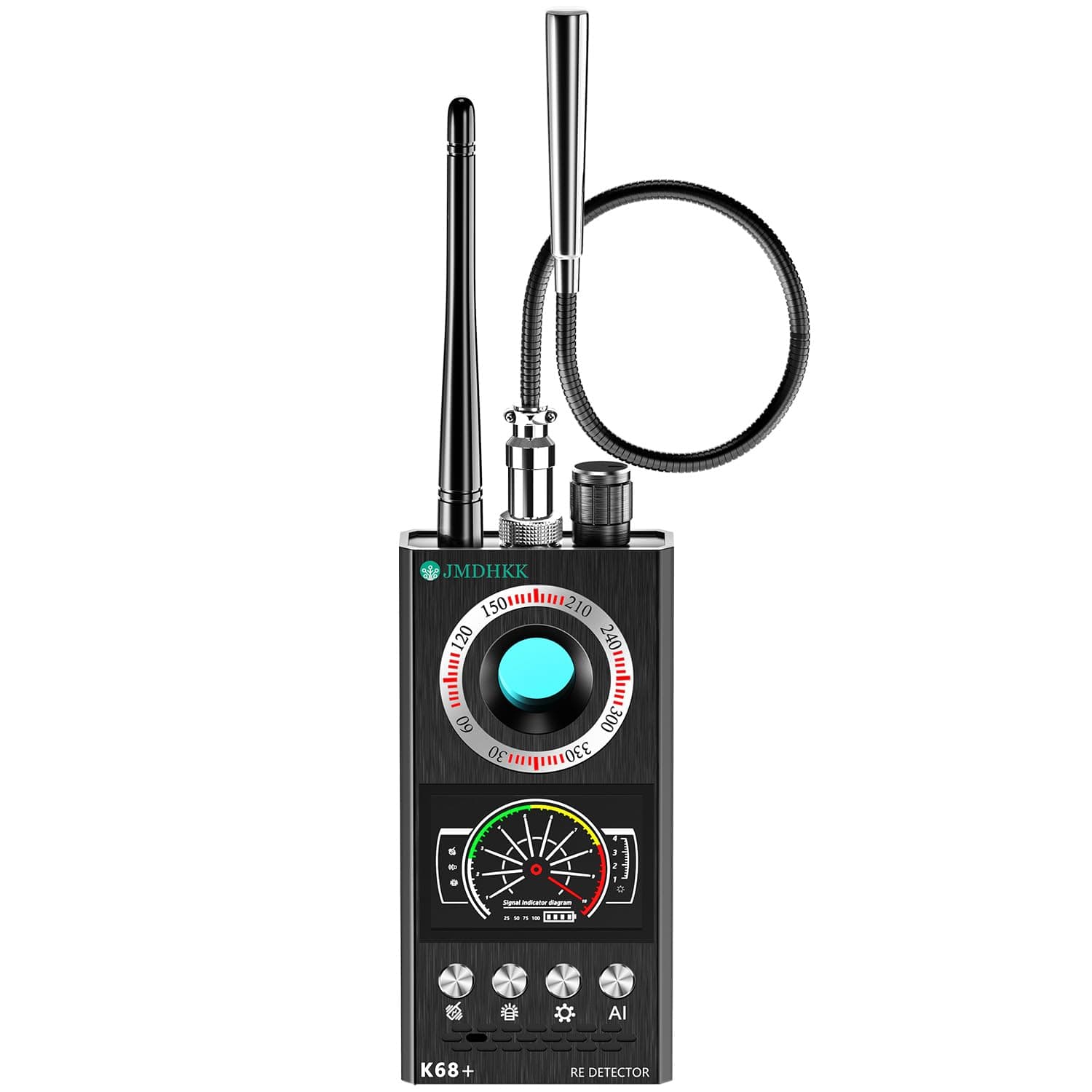 JMDHKK Hidden Camera Detector & Bug Detector – Magnetic Tracker & Wireless Signal Finder for Home, Office, Hotel, Car – Advanced Privacy Protection for Travel & Security(Black)