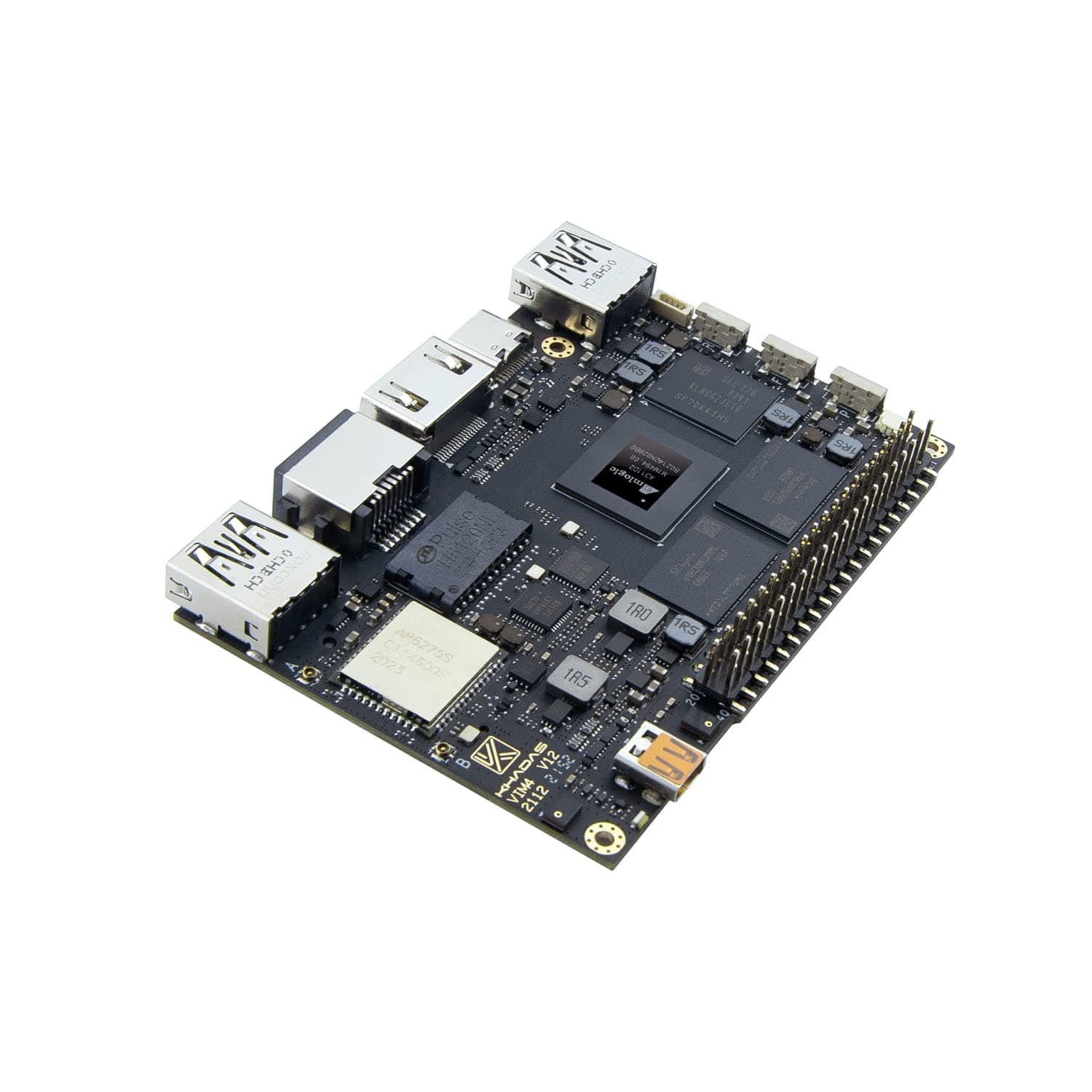 VIM4 Amlogic A311D2 Single Board Computer Supports 4K UI and HDMI Input, 4 Display Interfaces, LAN WiFi 6 & Bluetooth 5.1, 8GB 64bit LPDDR4X 2016MHz, MaliG52MP8(8EE) GPU