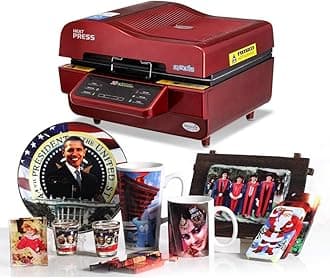 Heat Press Machine,3D Sublimation Vacuum Machine, Sublimation/Heat Press Machine,Mug/T Shirt/Cell Phone Case Printer,Cup/Digital Printing Machine (Color : Red, Size : UK)