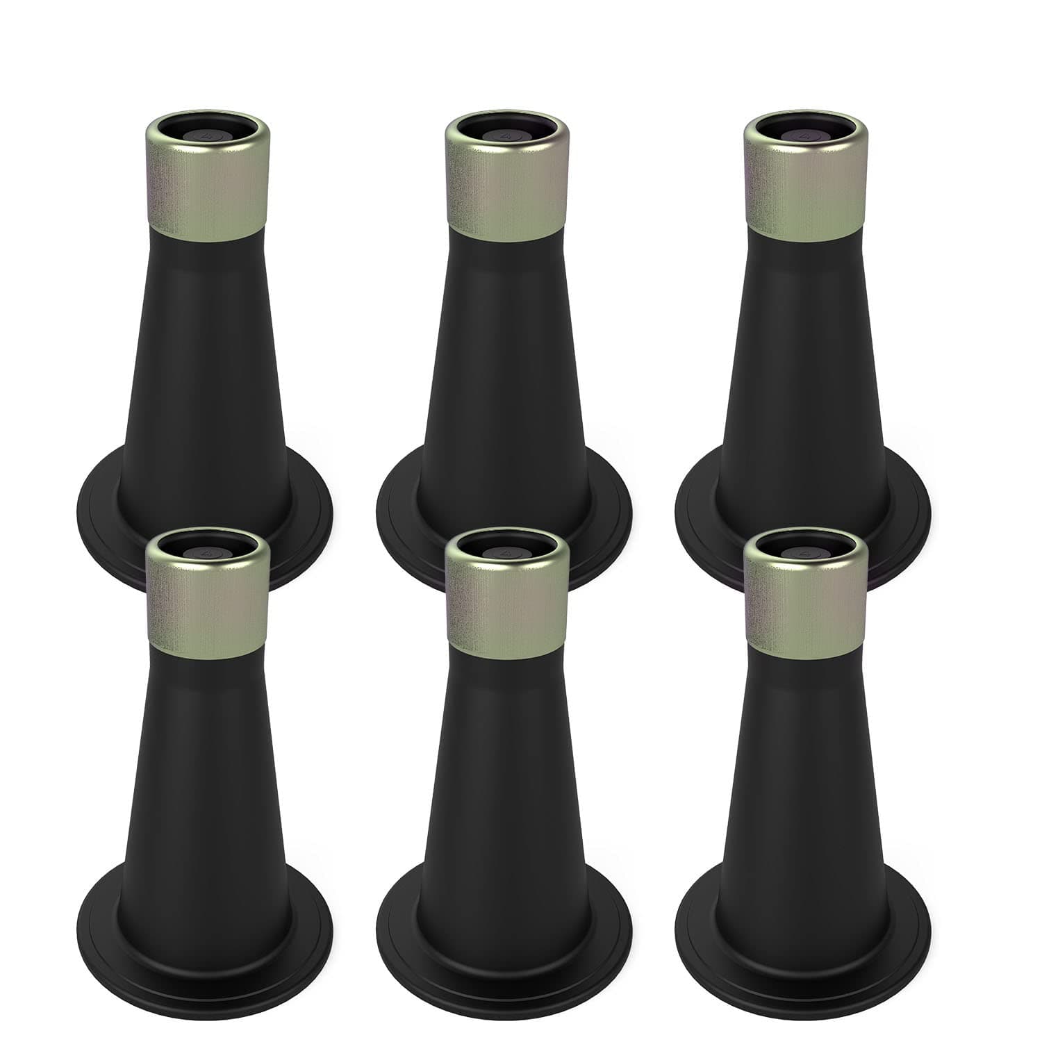 6 Pcs Bed Frame Feet,Feet for Replace Wheels,Risers for Bed Frame,Prevent Sliding Plastic Reinforced Bed Risers,Fits Over a Standard Bed Foot