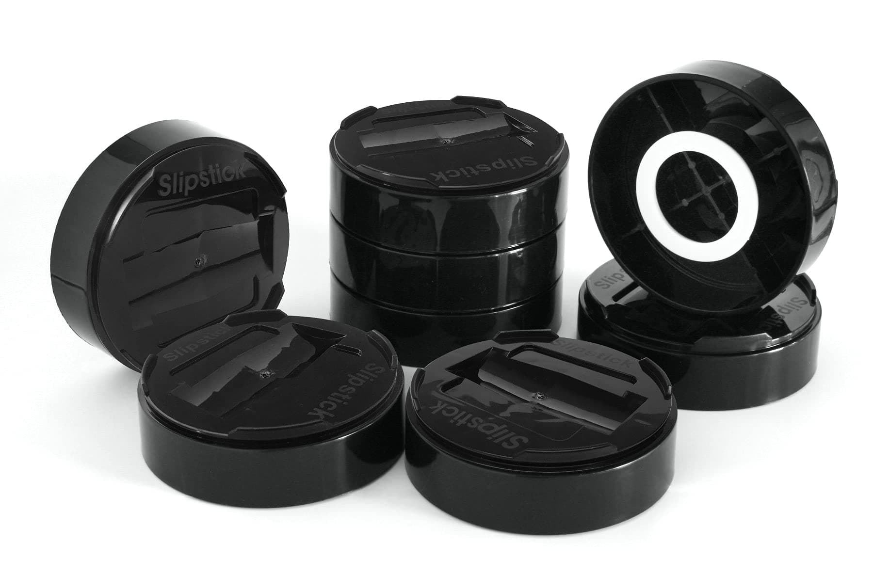 Slipstick Stack-Its 1 Inch Adjustable Bed Risers/Furniture Risers (Set of 8) Lifts Height 1", 2" or 3" – Black Heavy Duty Risers for Desks, Couches, Sofas, Beds, Tables, Dressers, and More