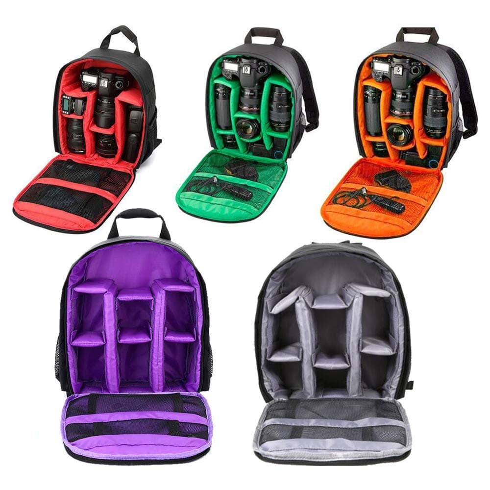 Camera Backpack Waterproof Bag with Adjustable Padding for Universal DSLR Cameras for Men Women (Red)