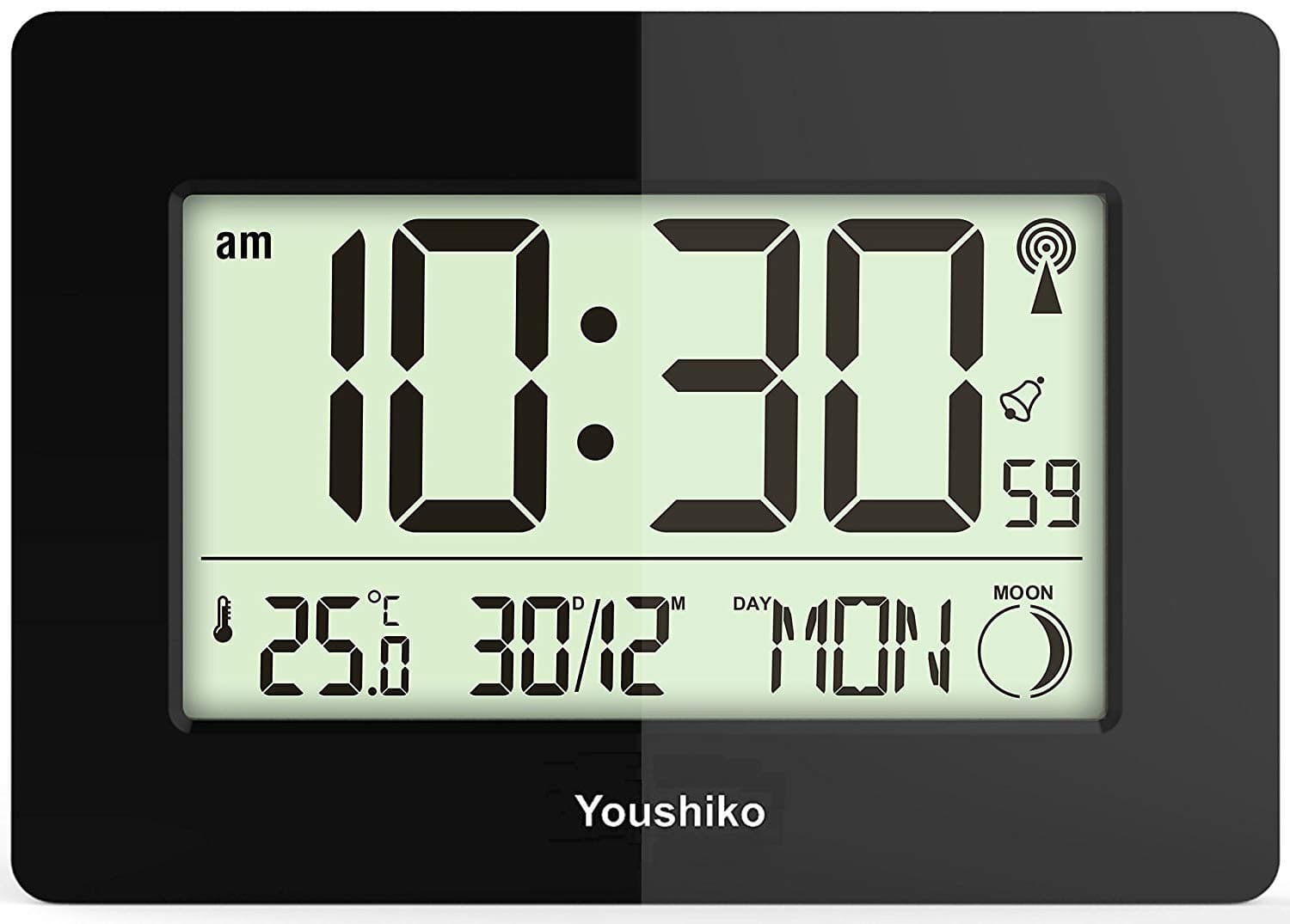 Radio Controlled Wall Clock (Official UK Version) Large Screen LCD Silent Auto Set Up with Day Date Month