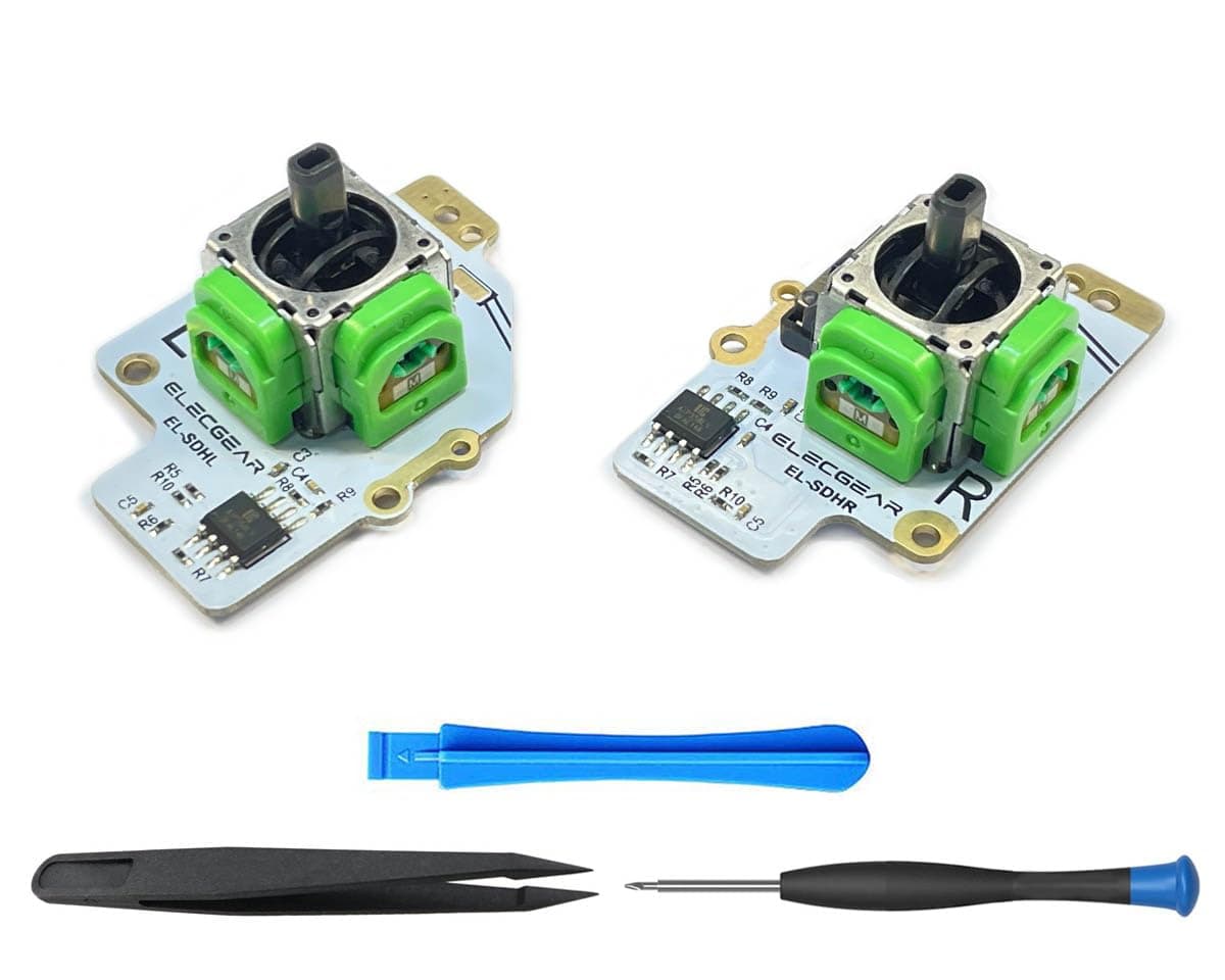 ElecGear Hall Effect Joystick Replacement for Steam Deck, Electromagnetic Sensor No-Drifting Left and Right Thumbstick Unit Module PCB Assembly for MEDA and MHDA Controllers, Repair Tool Kit included