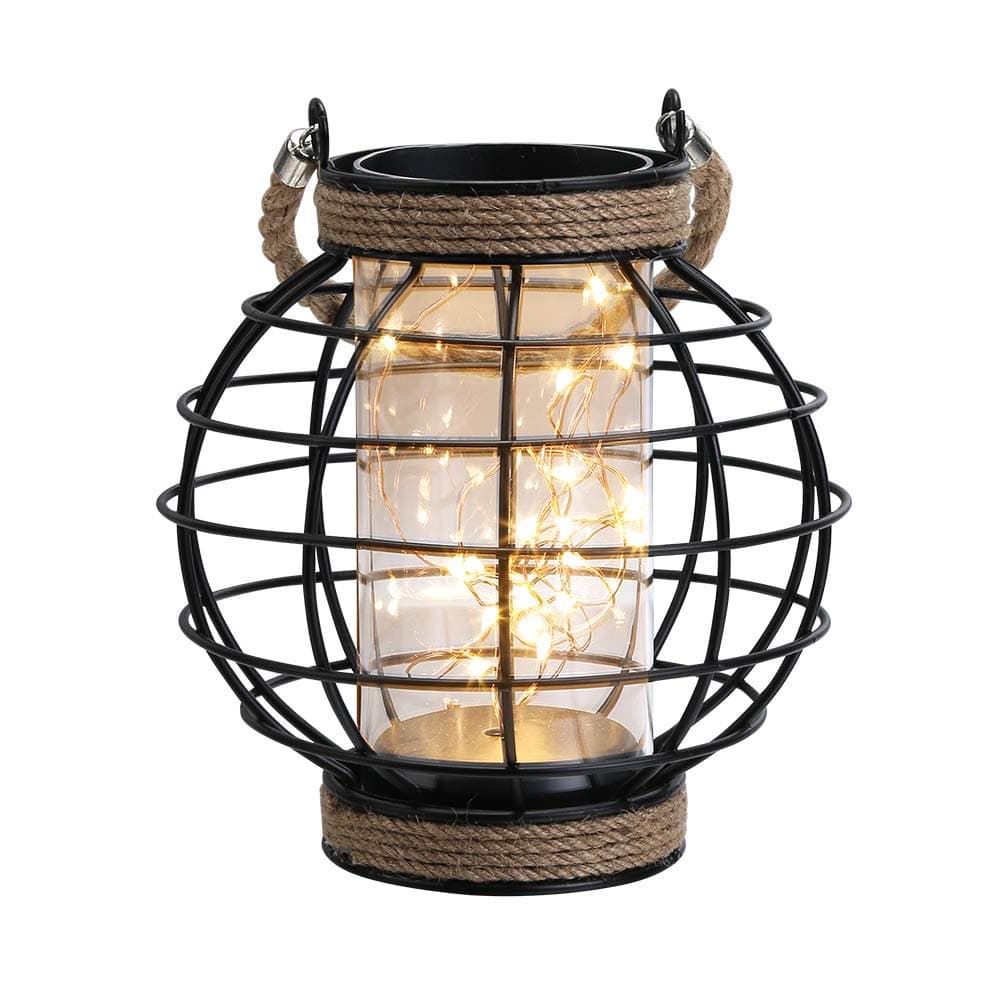 Metal Cage LED Lantern Battery Powered,7.3"H