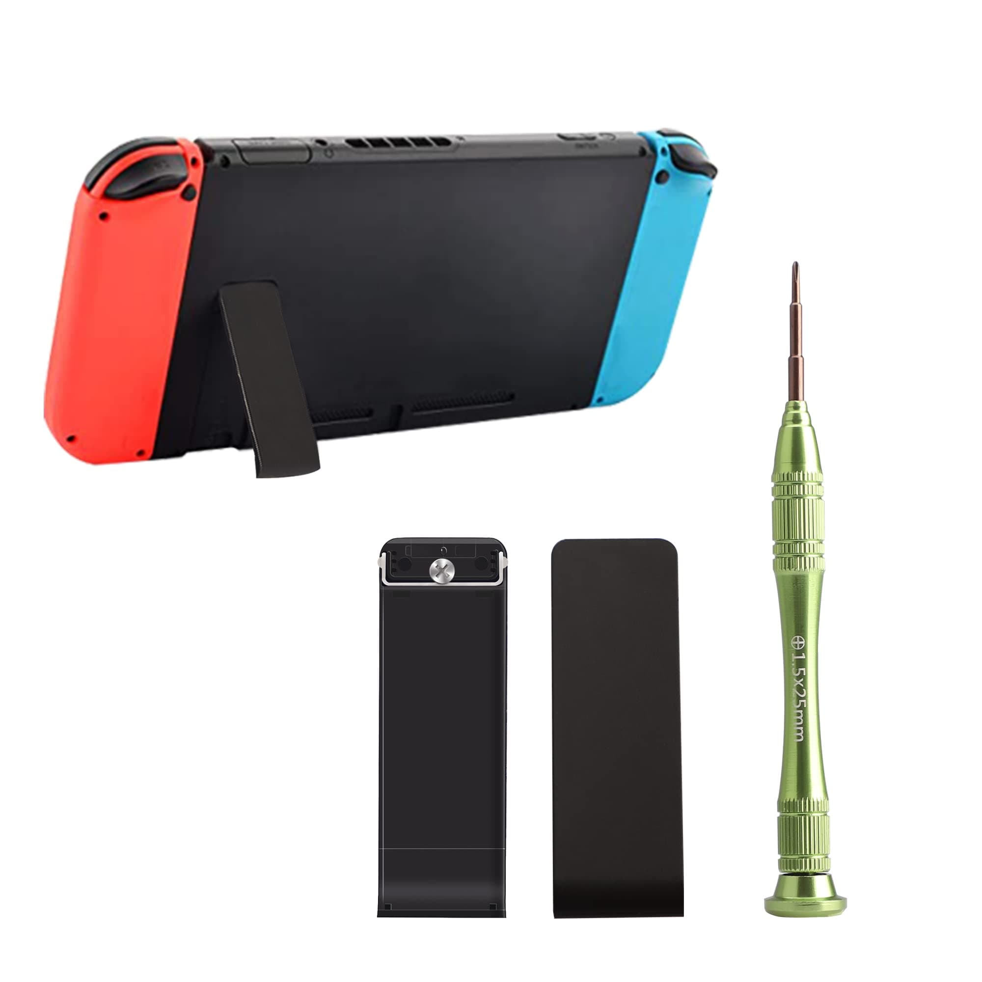 Xahpower 2 Pack Replacement Back Shell Holder for Nintendo Switch Console, Back Stand Bracket Kickstand Repair Kit with Screwdriver