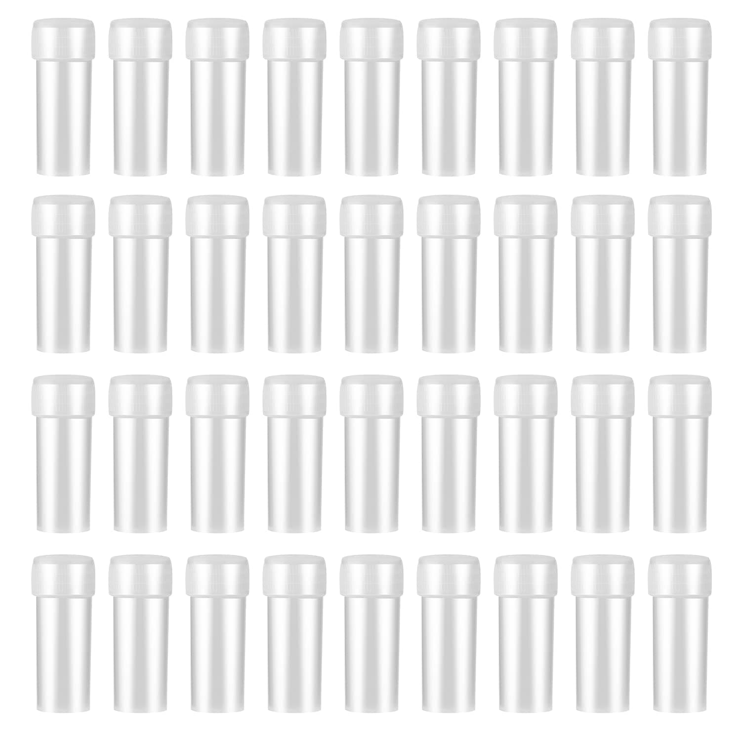 100Pcs 5ML Small Pill Plastic Containers Empty Pill Bottles Sample Bottles Vial Test Tube with Caps by