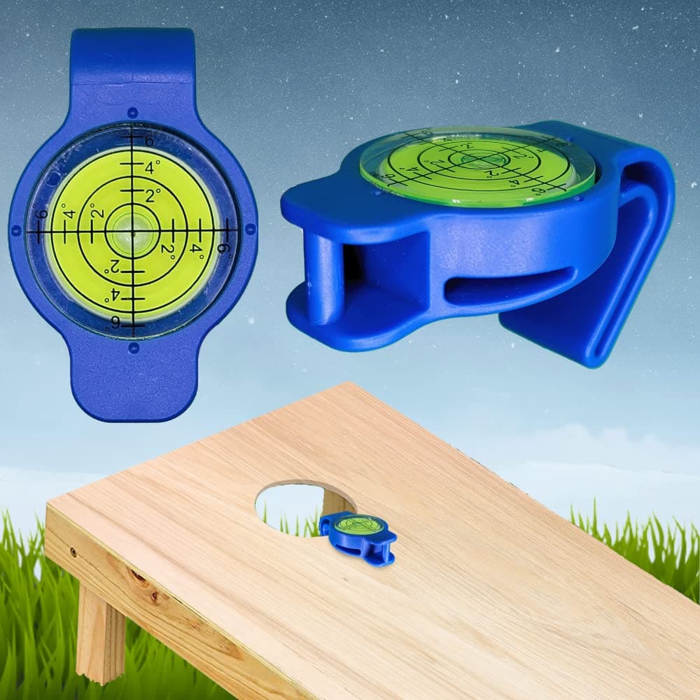 Cornhole Board Level Accessory | Achieve Perfect Cornhole Board Alignment for Consistent Play |All Weather | Instant Measurements | Easy to Use Indoor or Outdoor | 2Pack Blue |Patented LLC