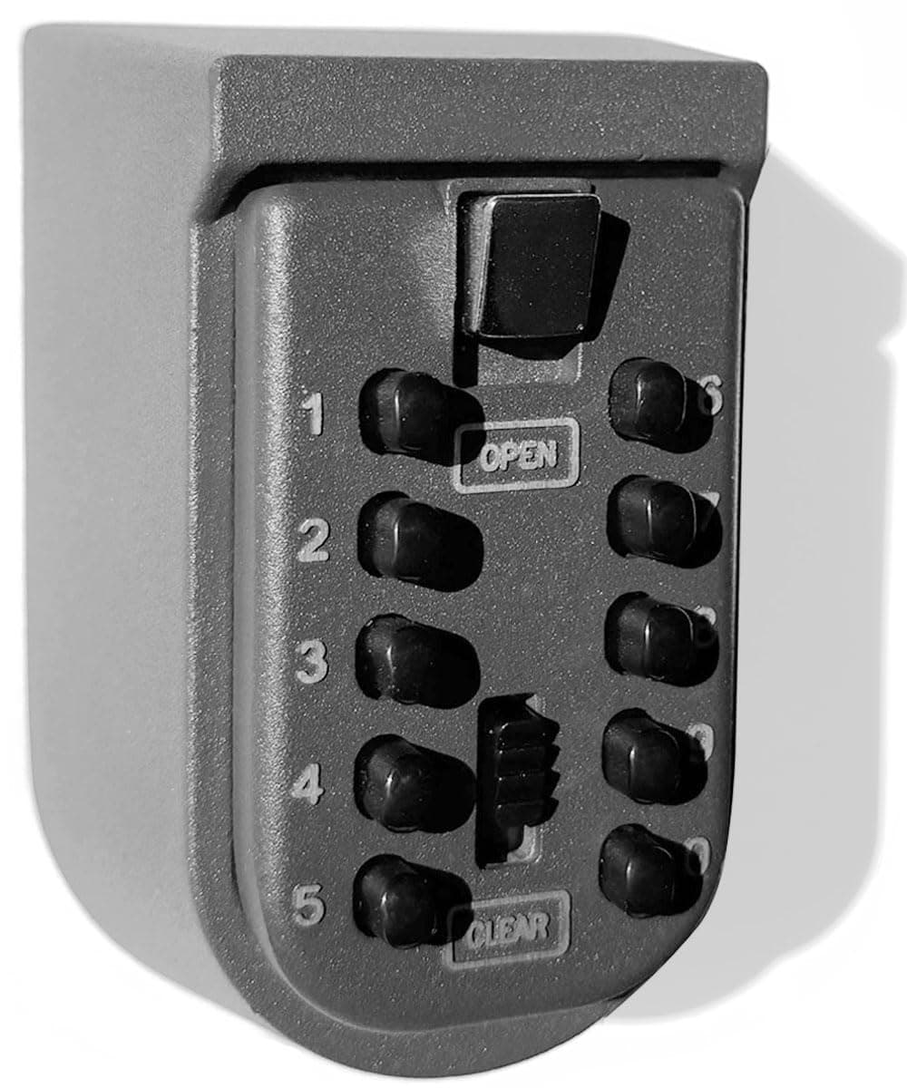 Digital Key Lock Box Wall Mount Safe Storage Lock Push Button Combination for Realtor Home Owners Family Memembers or Outdoor Use