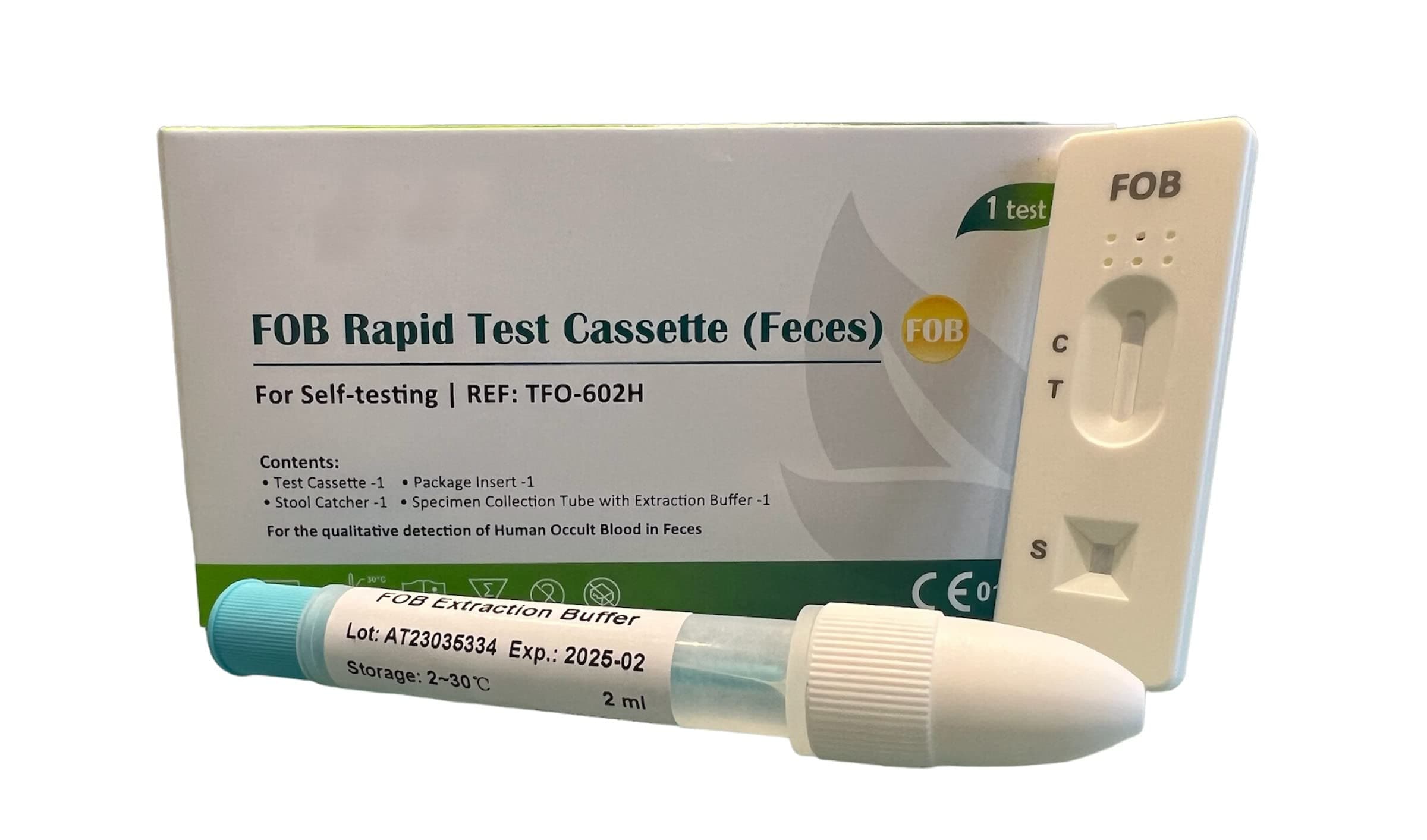 Bowel Test, 2 Test Pack, Colon Faecal Screening Test Kit, Occult Blood in Stools Home Testing, FOB Detection, Ulcers, Polyps, Colitis