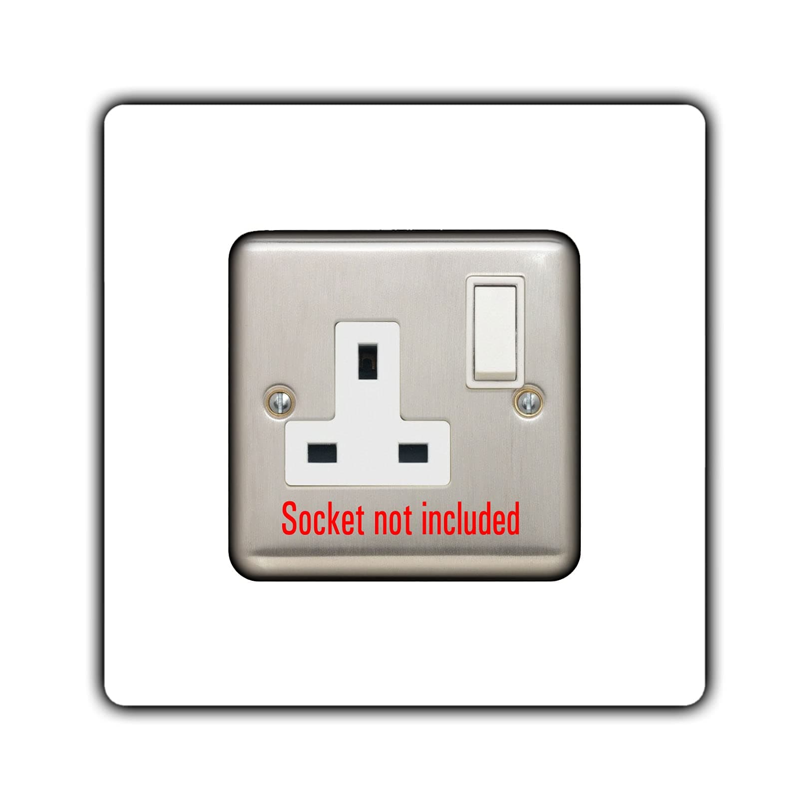 Single Socket Surround | Square | Acrylic Back Panel or Finger Plate | Light Switch Plug (White)