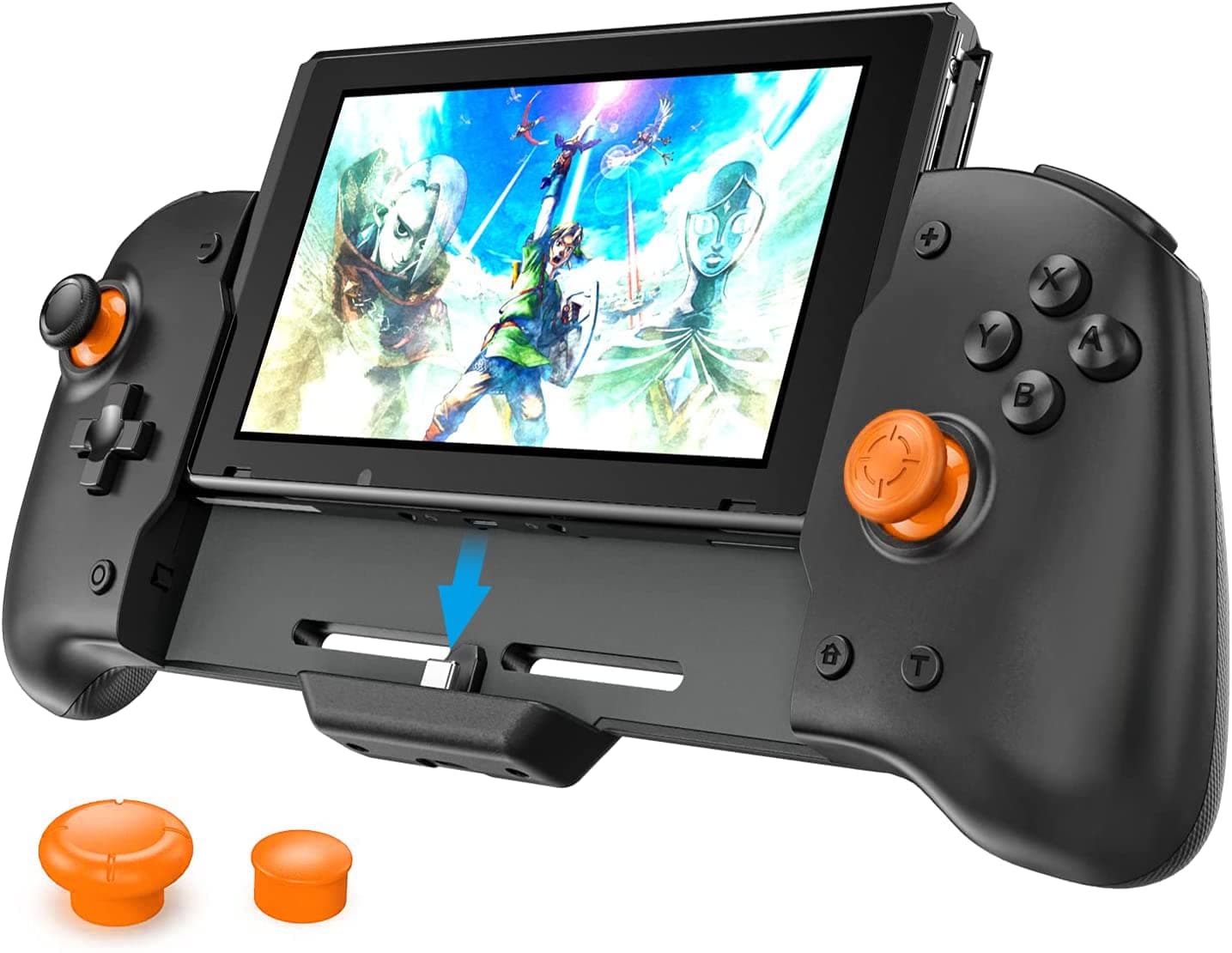 OIVO Switch Controller Grip Compatible with Nintendo Switch, Switch Pro Controller with Comfort Grip, 6 Gyro Axis& Double Motor Vibration for Switch Handheld Mode