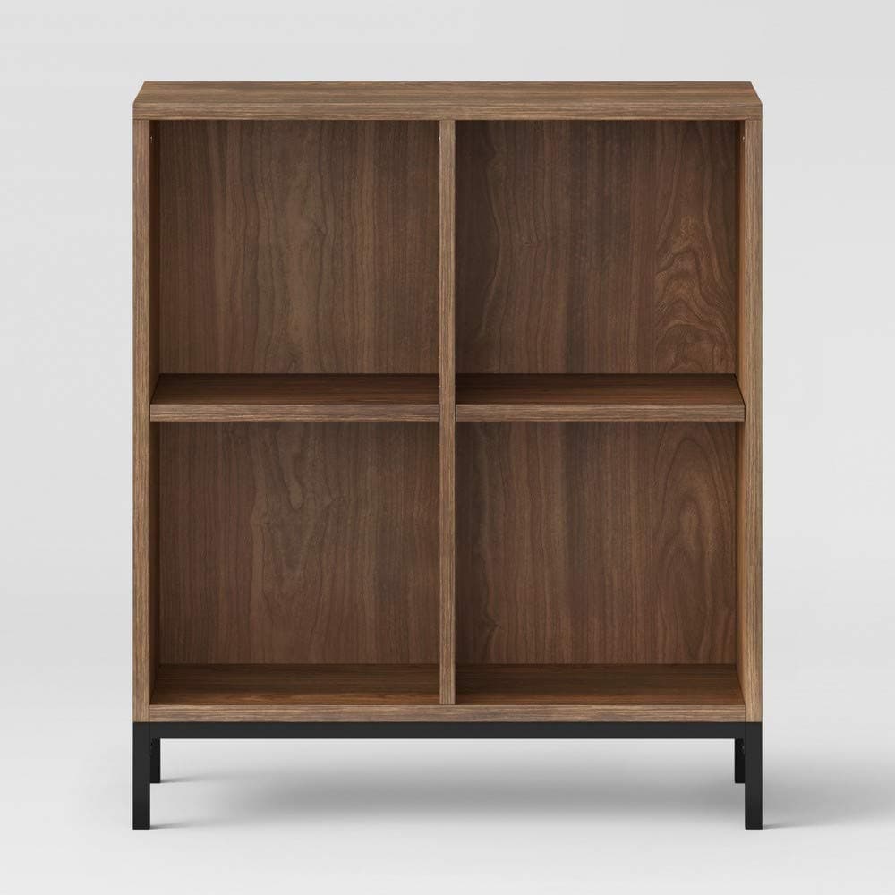 34" Loring 4 Cube Bookcase Walnut