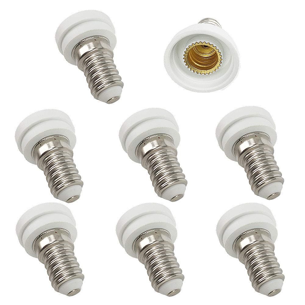 LED Bulb Base Socket E14 to E12 Adapter Converter White 8pcs