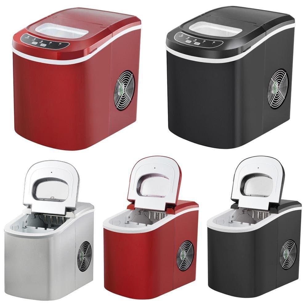 Red Black Silver Counter Table Top Ice Cube Machine Maker Bar Drinks Cocktails