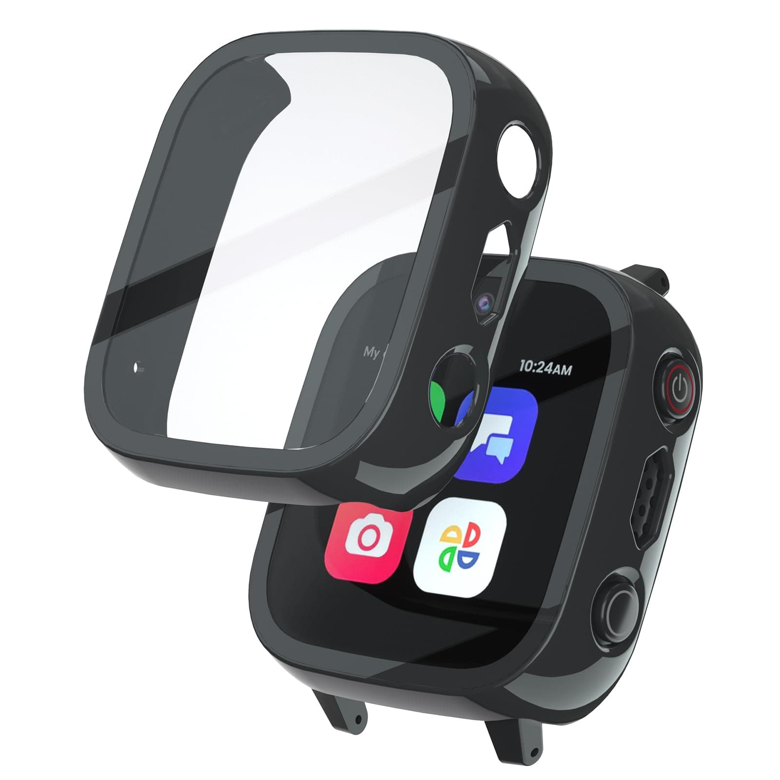 SimpleThings 2Pack Screen Protector Compatible with Cosmo JrTrack 3 and 4 Kids Smart Watch, Hard PC Case with HD Clear Tempered Glass Screen Protector for Kids Boys Girls