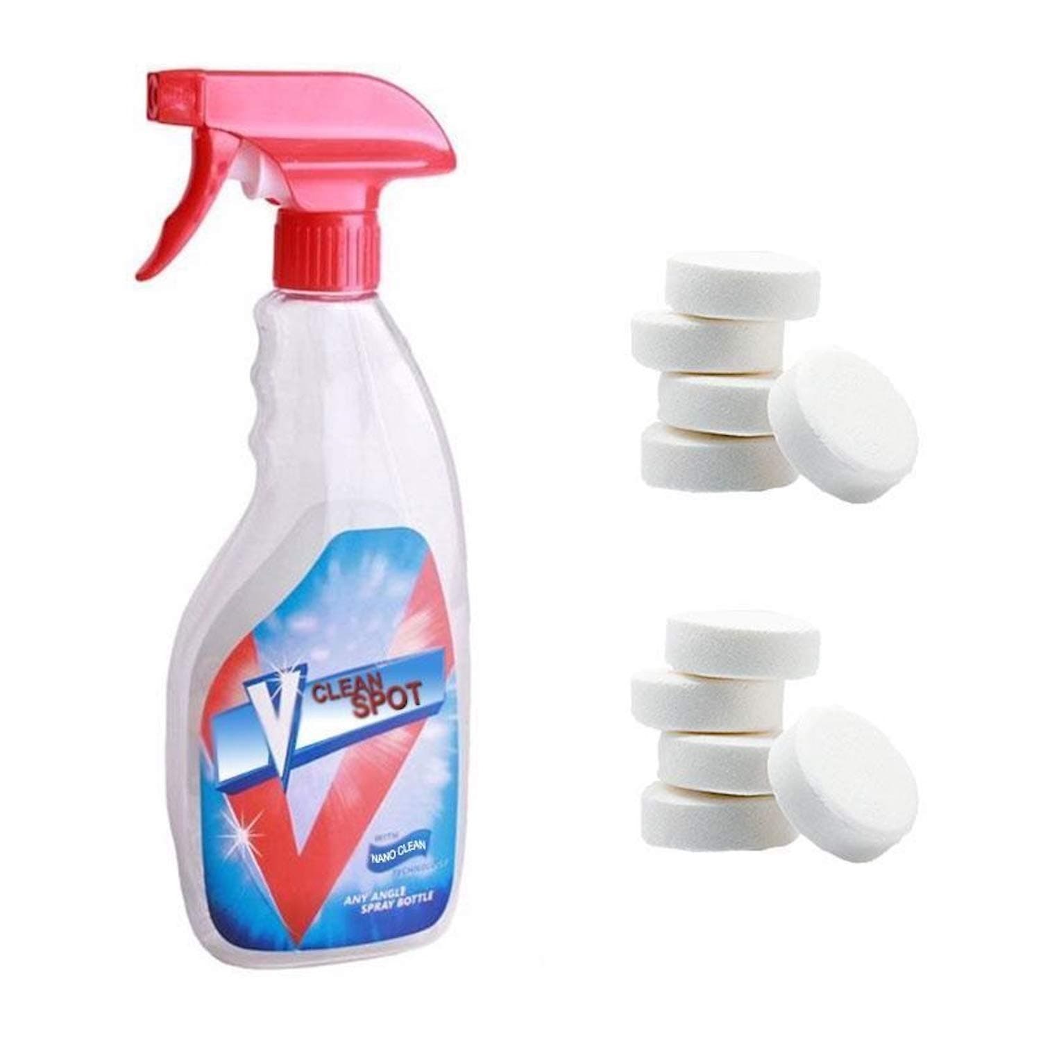 Yaogroo Multi Functional Effervescent Spray Cleaner Set with 1 Spray Bottle - All Purpose Home Cleaning Effervescent Spray Cleaner (10pcs with 1 Bottle)