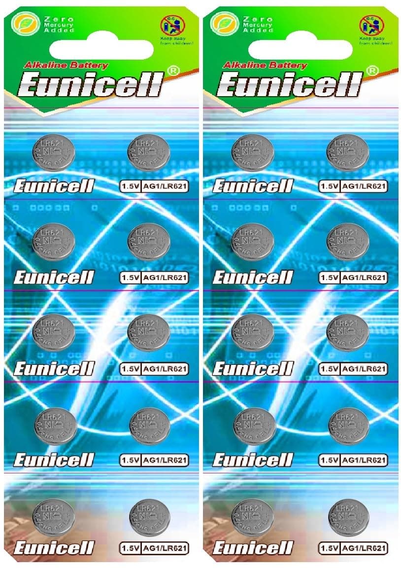 20 Eunicell AG1 Button Cell Batteries