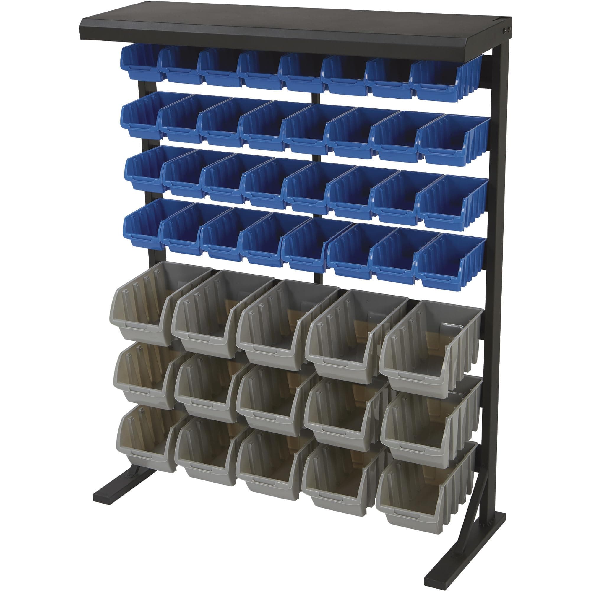 Strongway Single Side Bulk Storage Rack Unit with 47 Assorted Bins - 36 1/2in.W x 14in.D x 46in.H