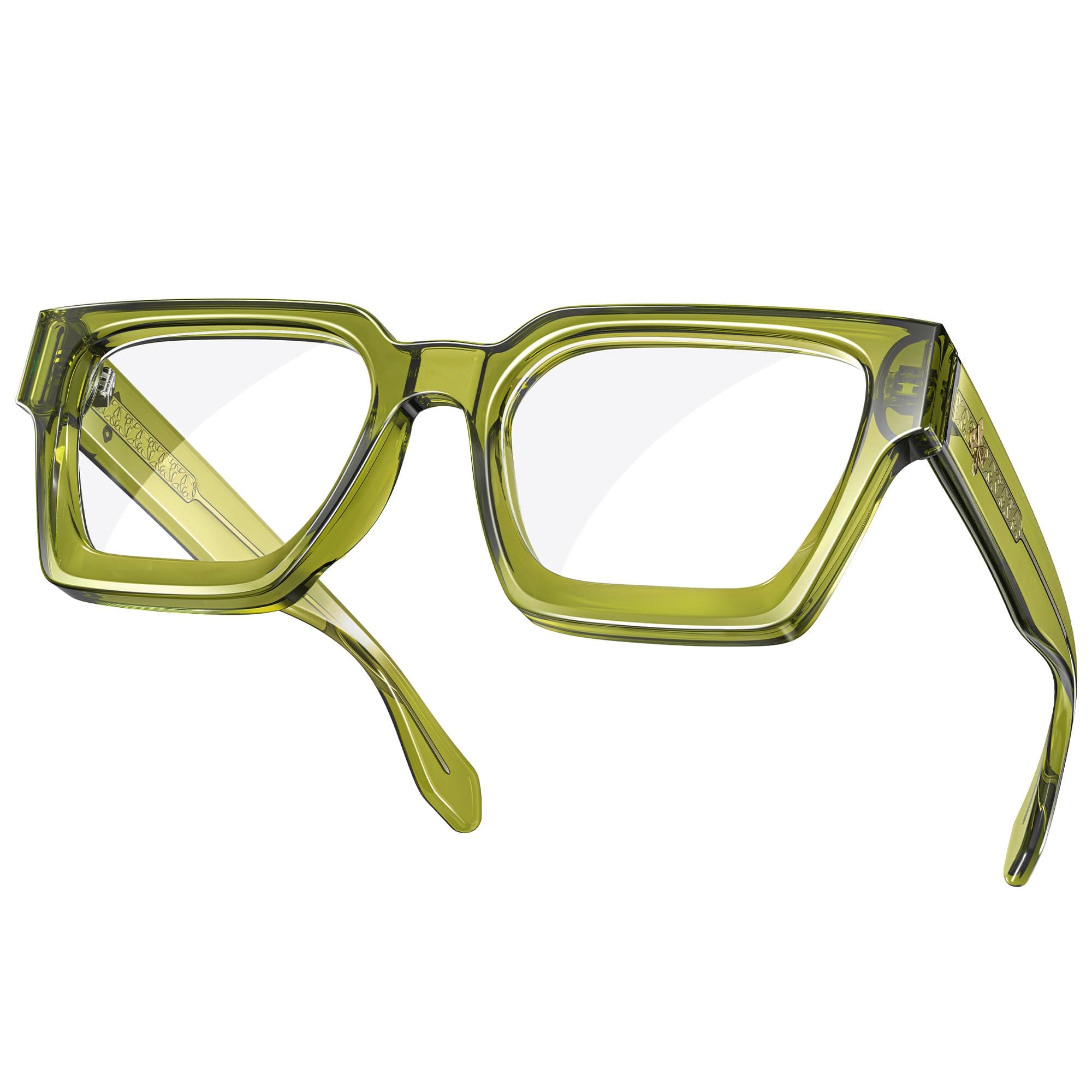 VISOONE Enhanced Version Rectangle Chic Preppy Look Blue Light Blocking Glasses for Women Men RIVER-LIGHTER