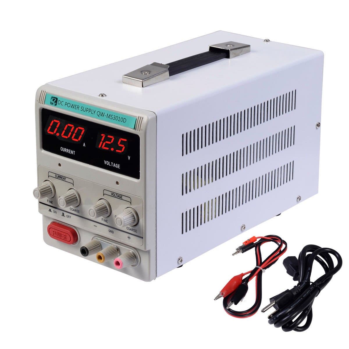 30V 10A 110V Precision Variable DC Power Supply Digital Adjustable w/Clip Cable
