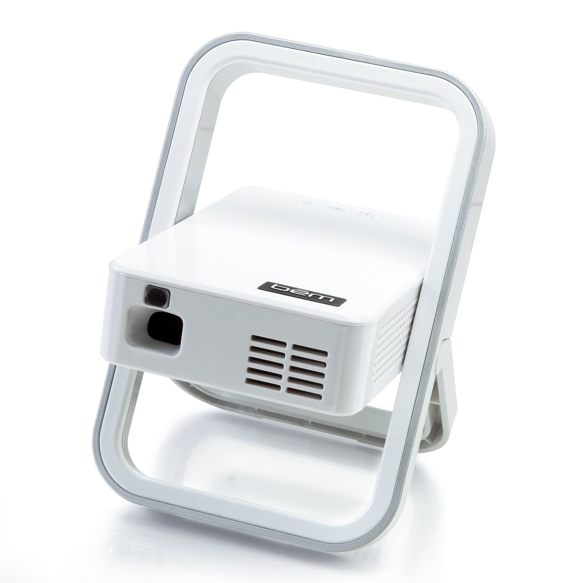 Bem Kickstand Mini, Ultra Compact High Performance Projector with Built-in Android OS, 1280x800 WXGA, 400 ANSI Lumens, Bluetooth Enable, Built-in Stereo Speaker
