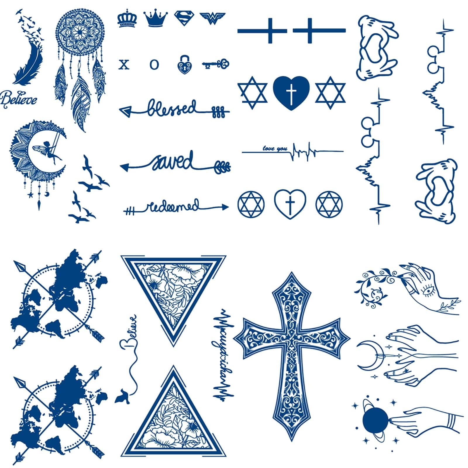 Aresvns Temporary Tattoo for Men & Women,Semi-Permanent Tattoos Waterproof an...