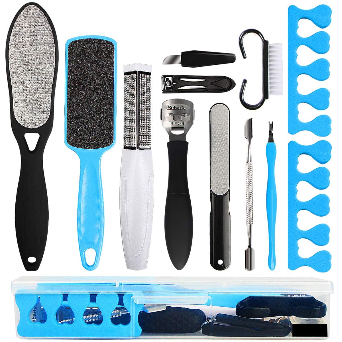 Professional Pedicure Kit SOFYE Foot Files Set Tools Double Sided Files Exfoliating Prevent Dead Skin Foot Skin Care Tool Set Salon Pedicure Kit Washable Effectively 13 in 1…